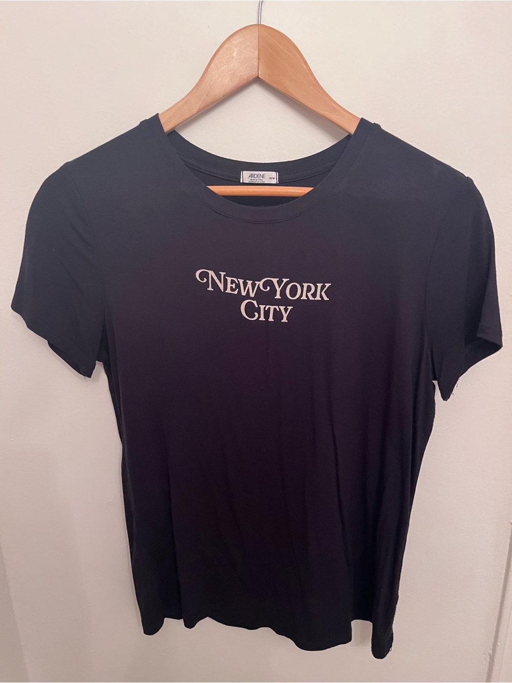 Ardene Black Tee with Cream "New York City" Script